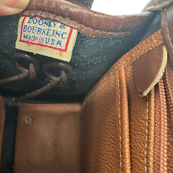 Dooney & Bourke Leather Black & Brown Satchel Crossbody Hand Bag - Picture 11 of 11